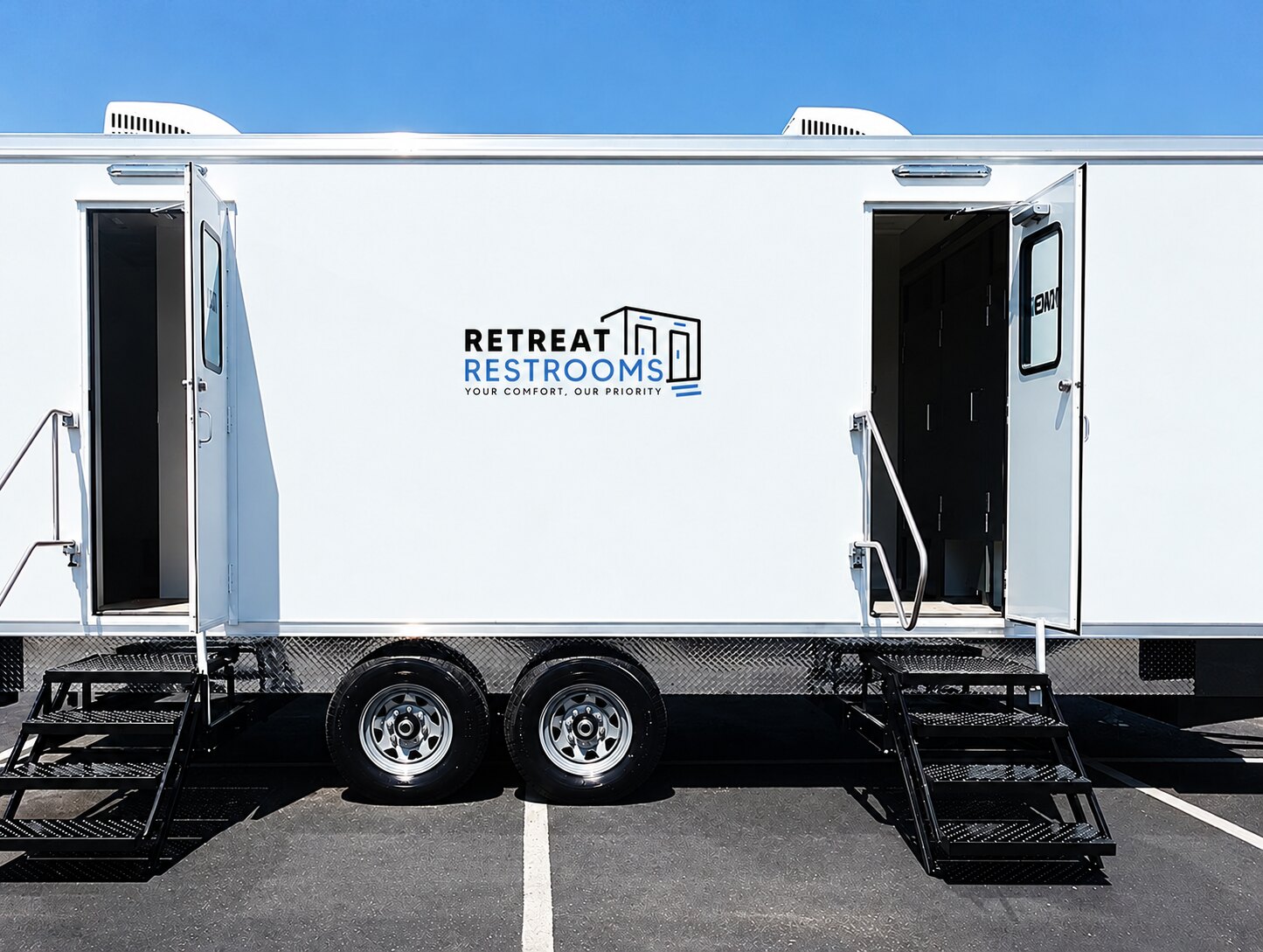 9-Stall Restroom rental unit